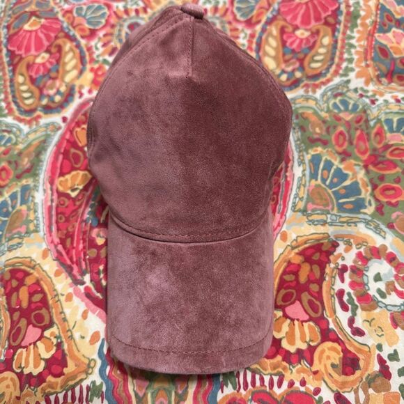 Rag & Bone Mauve Suede Leather "Marilyn" Adjustable Baseball Cap - Picture 2 of 7